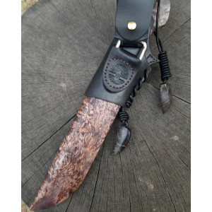 ФЕЄРИЧНИЙ ДАМАСК ніж ручної роботи майстра Павла Гончаренка, мозаїчний дамаск, 61 HRC. Photo 3